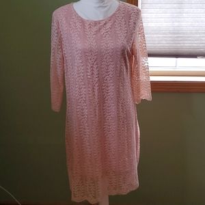 Creation medium peach 3/4 sleeve dress.